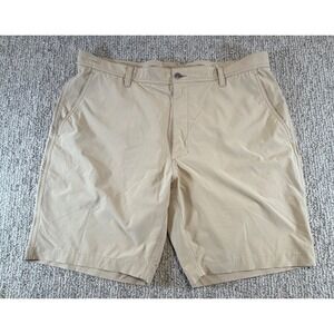 FootJoy Golf Shorts Men 38 Khaki Tan Performance Stretch Flat Front FJ Logo